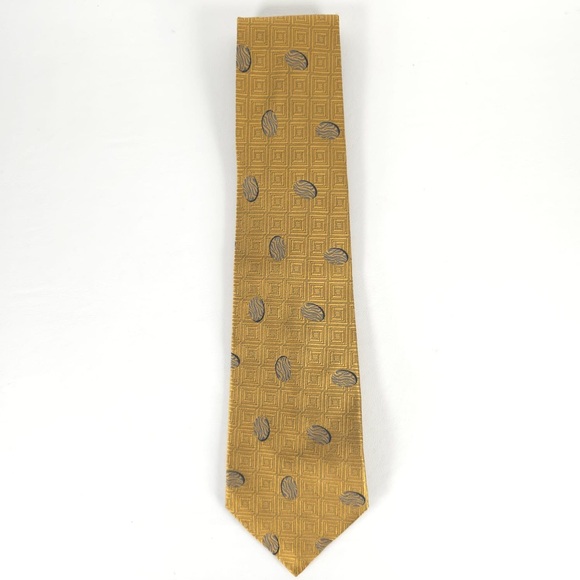 COUNTESS MARA ALL IMPORTED SILK HAND TAILORED IN USA 🇺🇸 GOLD Geometric TIE‎ - Picture 3 of 10